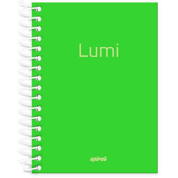 Caderneta 1/8 Capa Polipropileno 160 Folhas Lumi Verde Spiral - PT 1 UN