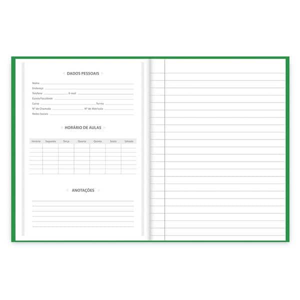 Caderno 1/4 Capa Dura Brochura Costurado 48 folhas, Spiral Verde, Spiral, 74465 - PT 1 UN