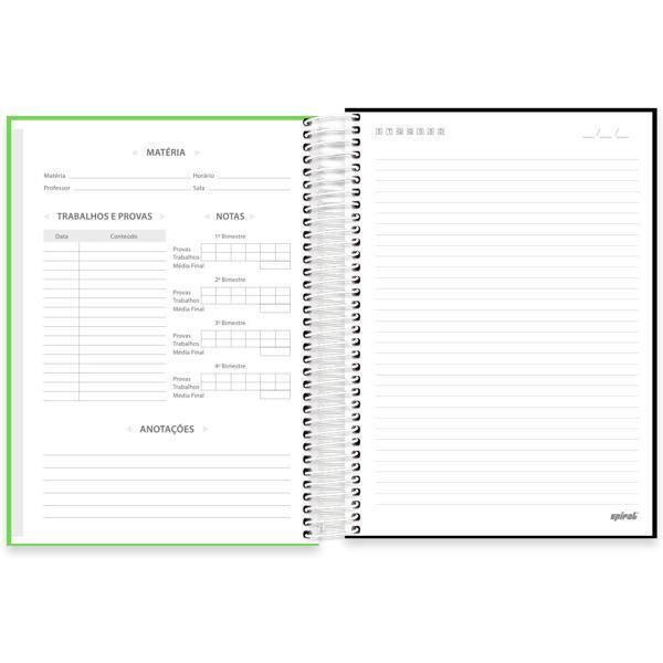 Caderno Universitário Capa Polipropileno 10X1 160 Folhas Lumi Verde Spiral - PT 1 UN