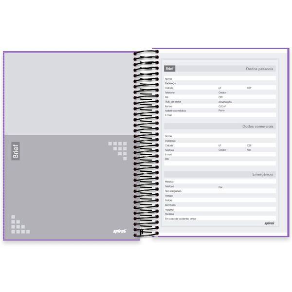 Caderno Universitário Capa Dura 10X1 160 Folhas Brief Lilás Spiral - PT 1 UN