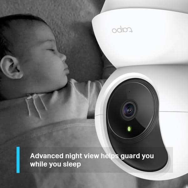 Câmera de Segurança IP, Wifi, Visão 360 graus, Full HD 1080p, Áudio Bidirecional e Visão Noturna, TAPO C200, TP-Link - CX 1 UN