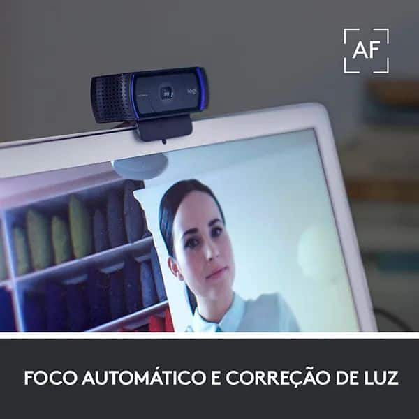 Webcam Full HD Logitech C920s com Microfone Embutido, Proteção de Privacidade, Video Widescreen 1080p - Compatível com Logitech Capture CX 1 UN