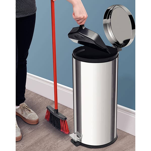 Lixeira inox com pedal, 30L, 94538130, Tramontina - CX 1 UN