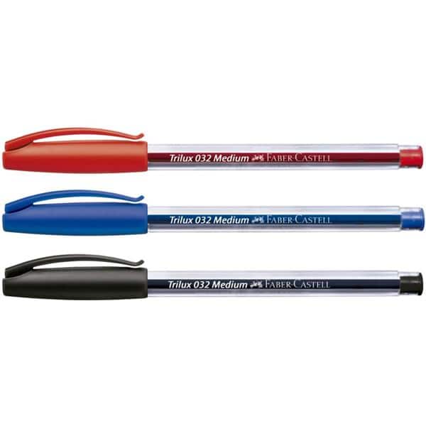 Caneta Esferográfica Trilux 1.0mm 3 Cores Faber-Castell BT 3 UN
