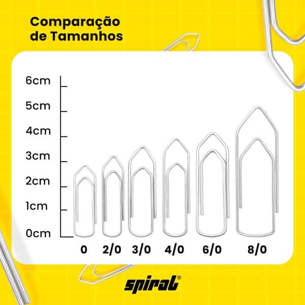 Clips número 3/0 galvanizado, Lata com 500g, Spiral - PT 1 UN
