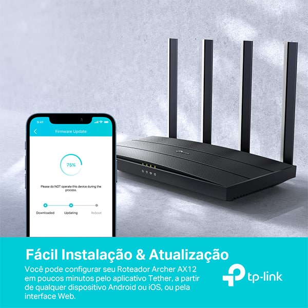 Roteador Wi-Fi 6 Gigabit Dual Band AX1500 3 portas Gigabit AX12 TP-Link - CX 1 UN