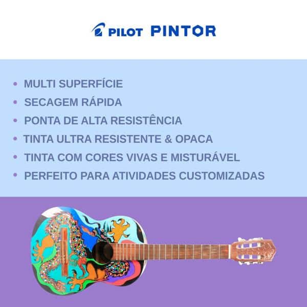 Pincel marcador Pintor ponta fina 1,0mm branco SW-PT Pilot BT 1 UN