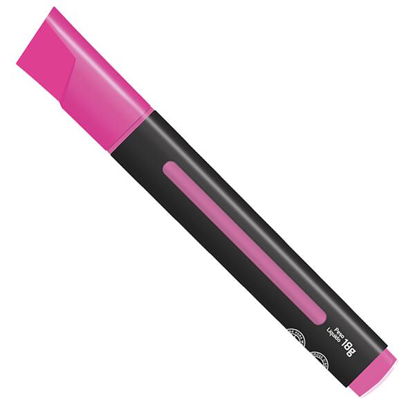 Giz líquido ponta redonda, 4,8mm, Rosa, Oval BT 1 UN