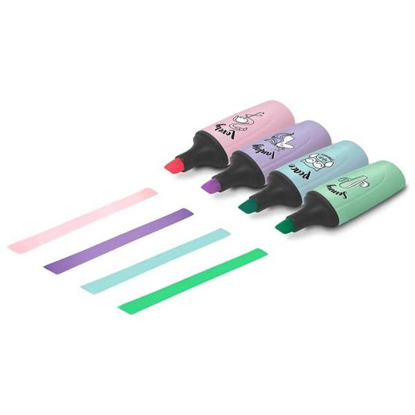 Marca Texto Mini 4 cores Tons Pastel, Oval - BT 1 UN