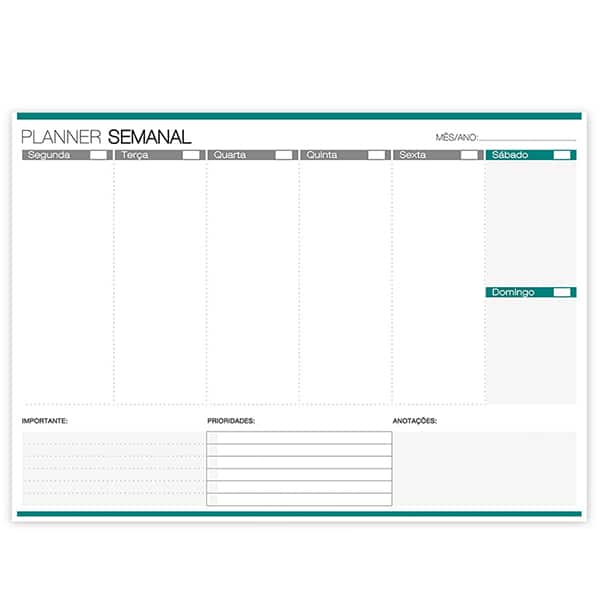 Planner semanal Spiral, 60 folhas, 20140, Spiral - PT 1 UN